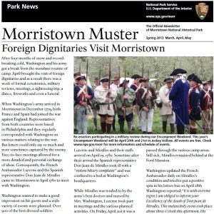 Spring 2013 Newsletter, The "Morristown Muster"