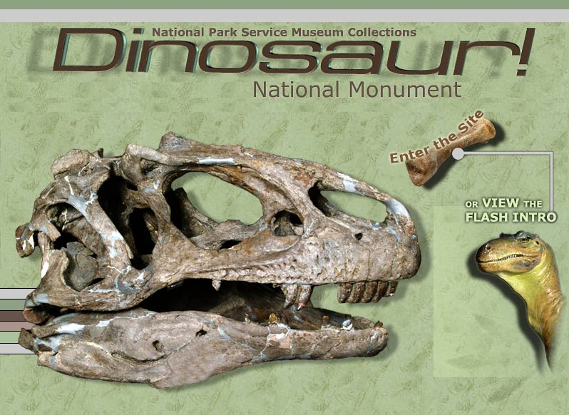 Dinosaur National Monument Exhibit Splash Page - Click to Enter the Site
