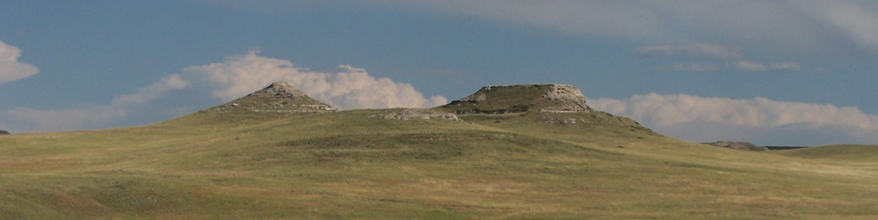 The Agate Fossil Hills where mammal fossils were excavated in the early 1900's