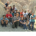 park superintendent and youth group in the badlands