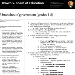 Image of lesson plan document for 3 branches of government.