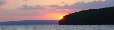 Sunset over Basswood Island