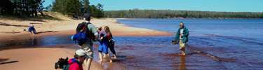 Visitors on Julian Bay Beach