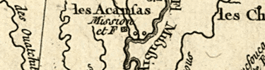 17th century french map including arkansas post