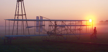 Wright Plane in Sunset
