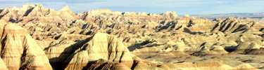 Badlands layers after rain