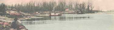 detail of early 20th century postcard of Poteau River
