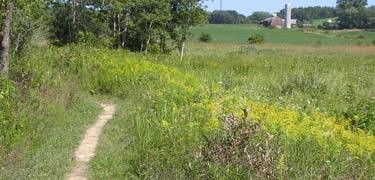 Rolling hills and farmlands along the Ice Age Trail in Waukesha County