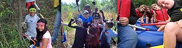 composite of 3 images showing kids having fun