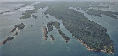 Aerial of the east end of Isle Royale National Park. View covers from Blakes Point and the south and north side of the Island.