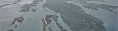 Aerial view of the northeastern edge of Isle Royale.