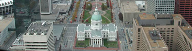 The Old Courthouse as seen from the Gateway Arch.
