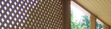 Back porch lattice of Lincoln Home