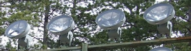 Some of the lights used to illuminate the memorial at dusk.