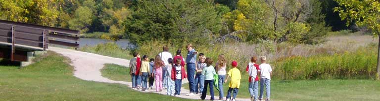 Kids enjoy a nature walk at Smith Falls