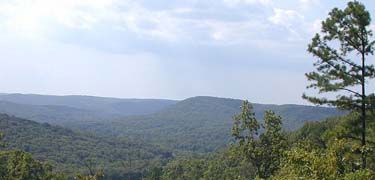 View across Ozark hills