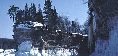 This cove near Chapel Beach enjoys a sunny day during the winter.