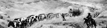 A detail photo of a William Henry Jackson painting focusing on an ox team