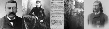 Left to right: John Stabler, Mary McDonald, page from Alvin McDonald's Diary, Old staircase in Wind Cave, Alvin McDonald