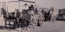 Lakota families traveling from the Pine Ridge Reservation to visit at Agate Springs Ranch.