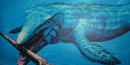 Painting of a mosasaur