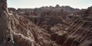 The rugged badlands topography
