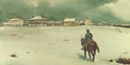 The Courier, by Gary Hawk. Artwork shows no wall around Fort Scott