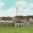 100 foot garrison flag flies in middle of parade ground at second Fort Smith