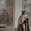 Inside the Clark memorial, top of Clark statue with murals in background