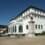 Maurice Bathhouse and fountain with Hale Bathhouse in background