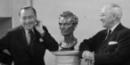 Truman and Benny pose at bust of Lincoln. Credit: Truman Library.