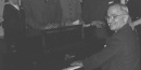 President Truman playing a piano at the White House. Credit: Truman Library.
