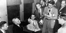 Truman speaking with reporters. Credit: Truman Library