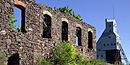 Ruins of the boiler house for the No. 4 mine shaft are preserved today in the Quincy Mine National Historic Landmark District.