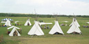 Modern image of tipis at Knife River Indian Villages NHS