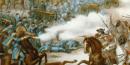 Confederate and Union soldiers collide