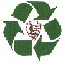 The NPS arrowhead is surrounded by a green circular recycling logo. The NPS arrowhead is surrounded by a green circular recycling logo.
