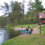 Howell Landing:canoes are in the river as a group is about to start a canoe trip