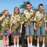 Jr. Ranger sashes on brothers & sisters