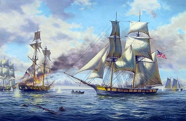 Painting of the Battle of Lake Erie Painting of the Battle of Lake Erie