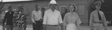 President Truman and Margaret walking in Key West, November 1951. US Navy Photo.