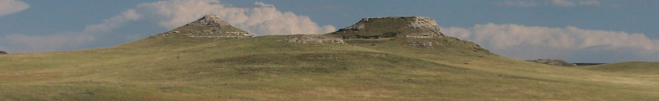 The Agate Fossil Hills where mammal fossils were excavated in the early 1900's