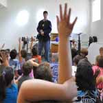 Students answering questions