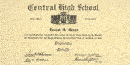 Ernest Green's diploma from Central High School Ernest Green's diploma from Central High School