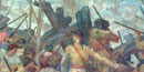 George Rogers Clark attacking British, Vincennes, IN George Rogers Clark attacking British, Vincennes, IN