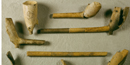 Pipe fragments from Grand Portage 1936. Pipe fragments from Grand Portage 1936.