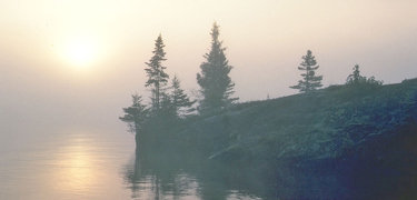 Early morning at Scoville Point incased in fog.