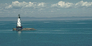 Areal view of the Rock of Ages Lighthouse on a sunny day with few clouds. Areal view of the Rock of Ages Lighthouse on a sunny day with few clouds.