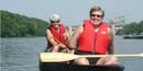Canoeists in the Mississippi River Gorge Canoeists in the Mississippi River Gorge