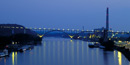 The mississippi river at night. The mississippi river at night.